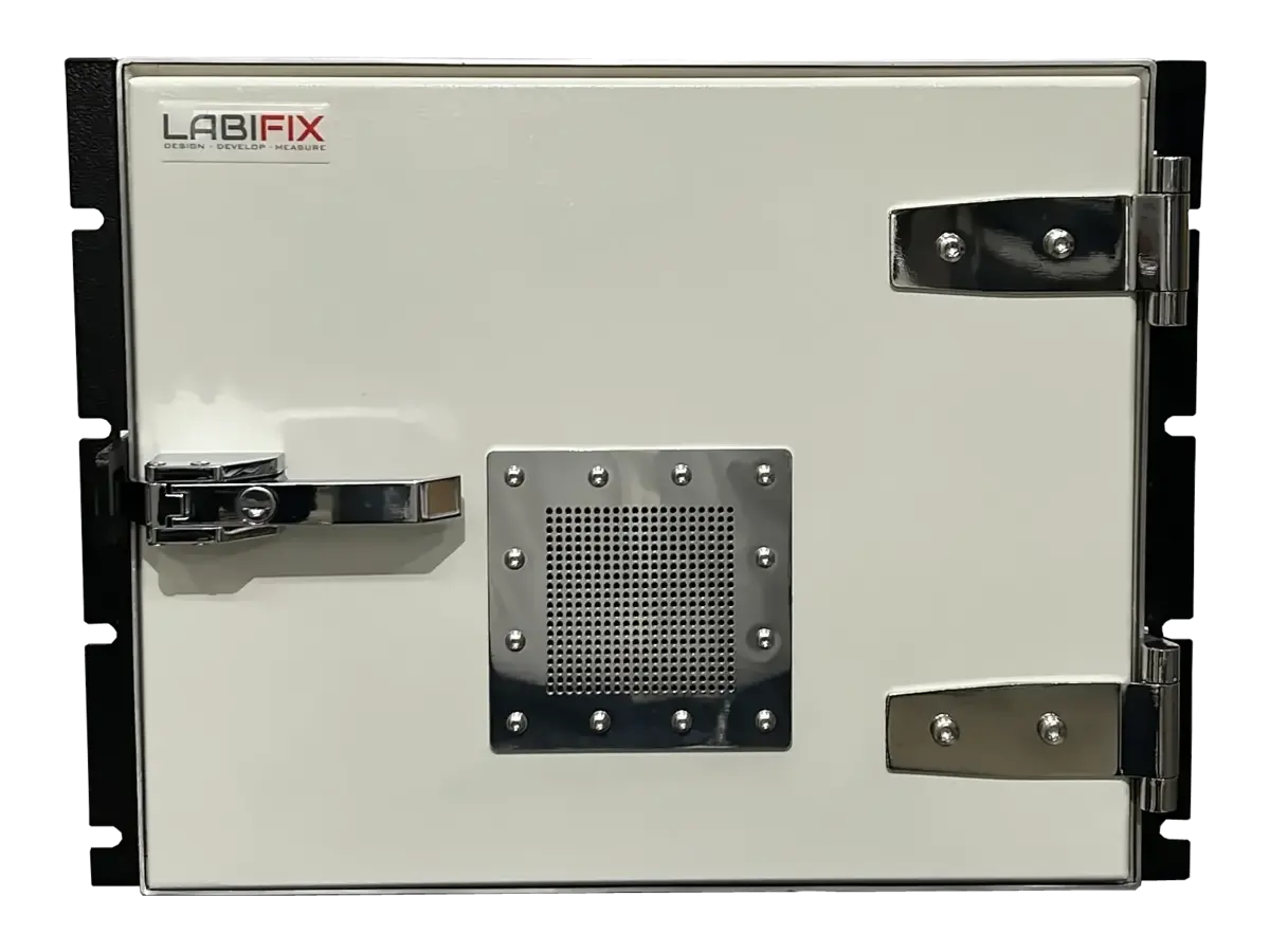 front view of LBX4012 rackmount rf shield rack for multi node device testing