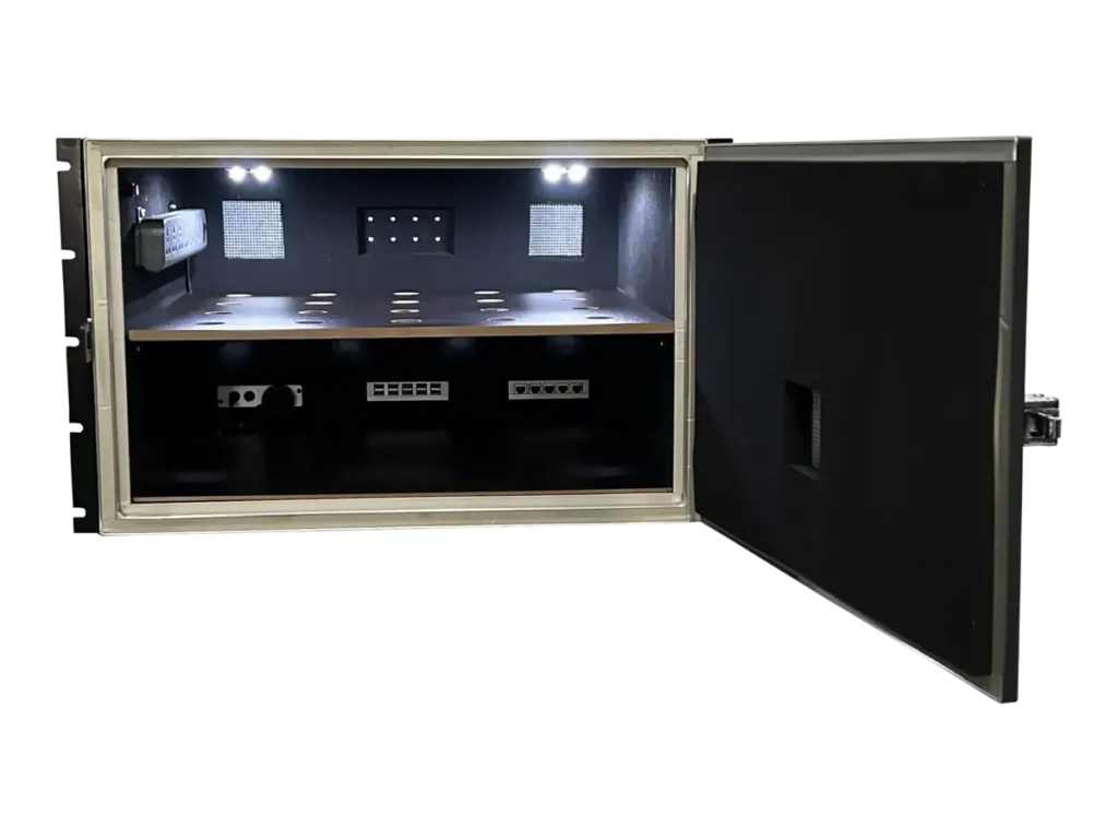 interior view of LBX5350 rf shield rack for antenna characterization and mimo testing