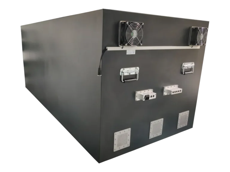 LBX8040 rf shield rack rear-left view for aviation communication testing