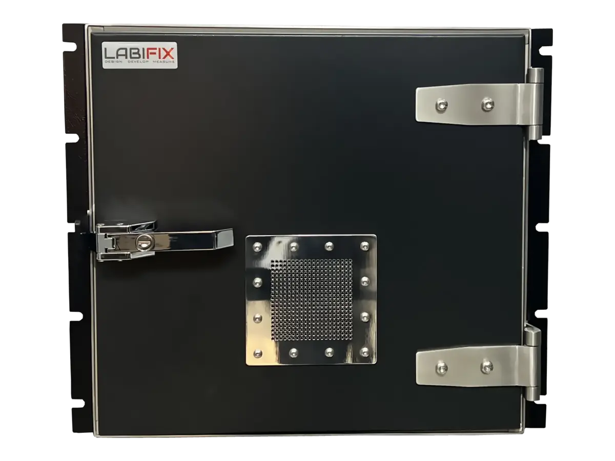 front view of LBX4002 rackmount rf cabinet for ota and performance testing workflows