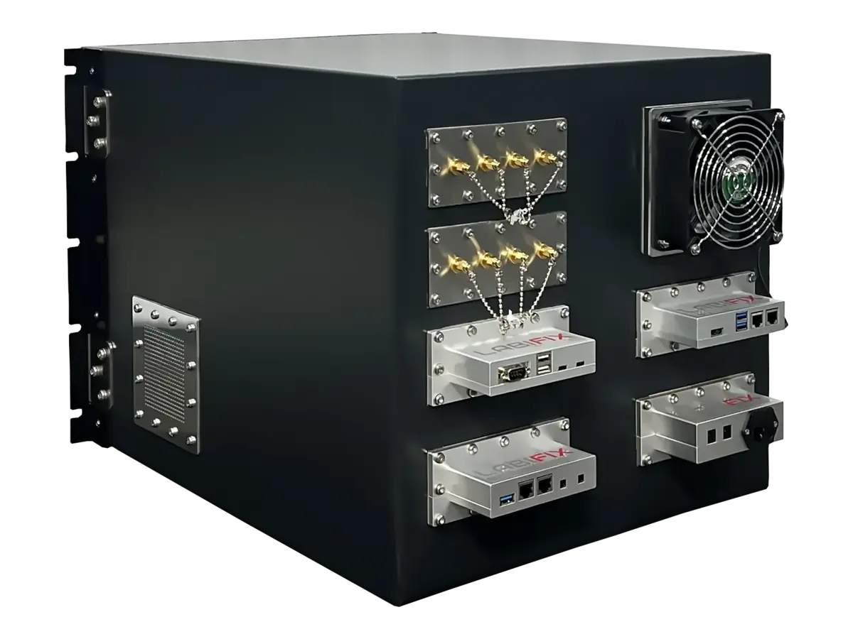 LBX4002 rf shielded cabinet rear-left view in secure device validation environment