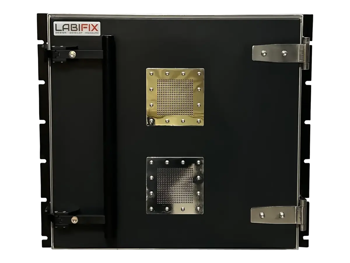 front view of LBX5200 rackmount rf cabinet for device certification testing