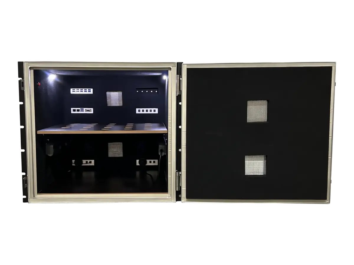 interior view of LBX5200 rf shielded cabinet for antenna characterization and mimo testing