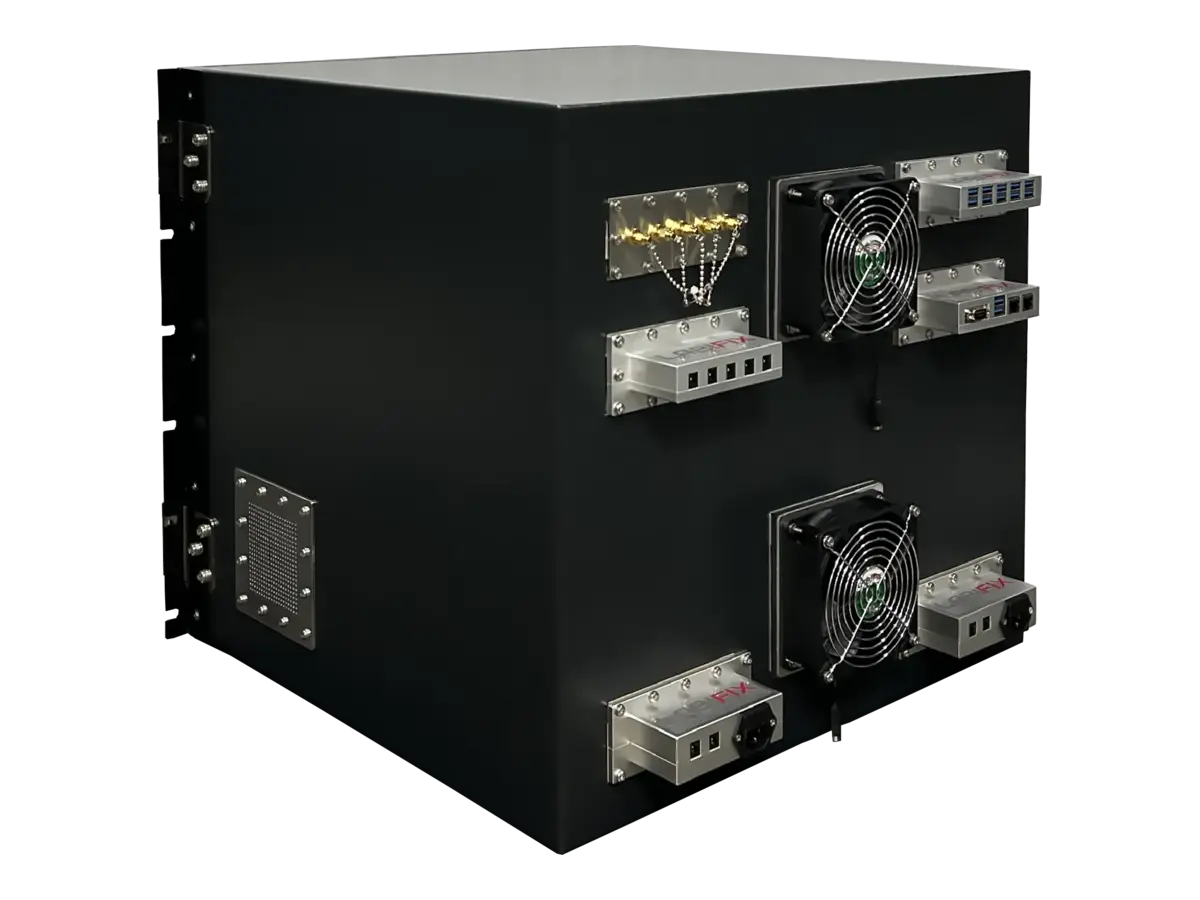 LBX5200 rf shielded cabinet rear-left view for aerospace communication testing