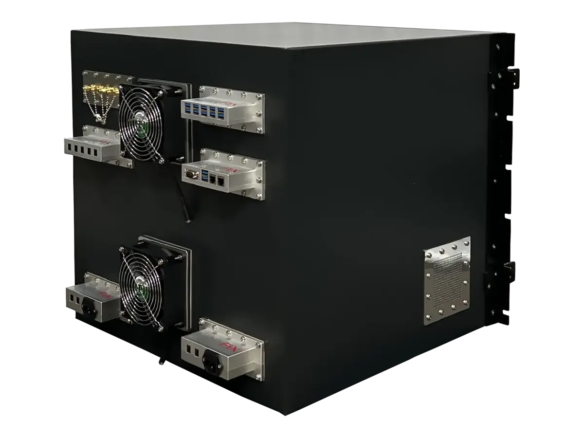 rear-right view of LBX5200 rackmount rf shielding cabinet for research lab testing