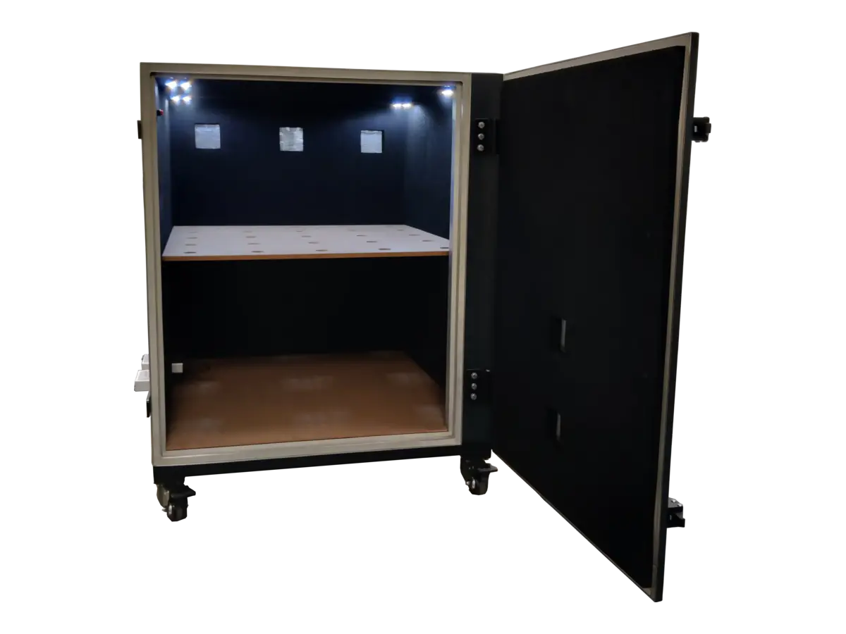 interior view of LBX9100 standalone RF shielded chamber for beamforming and advanced antenna systems