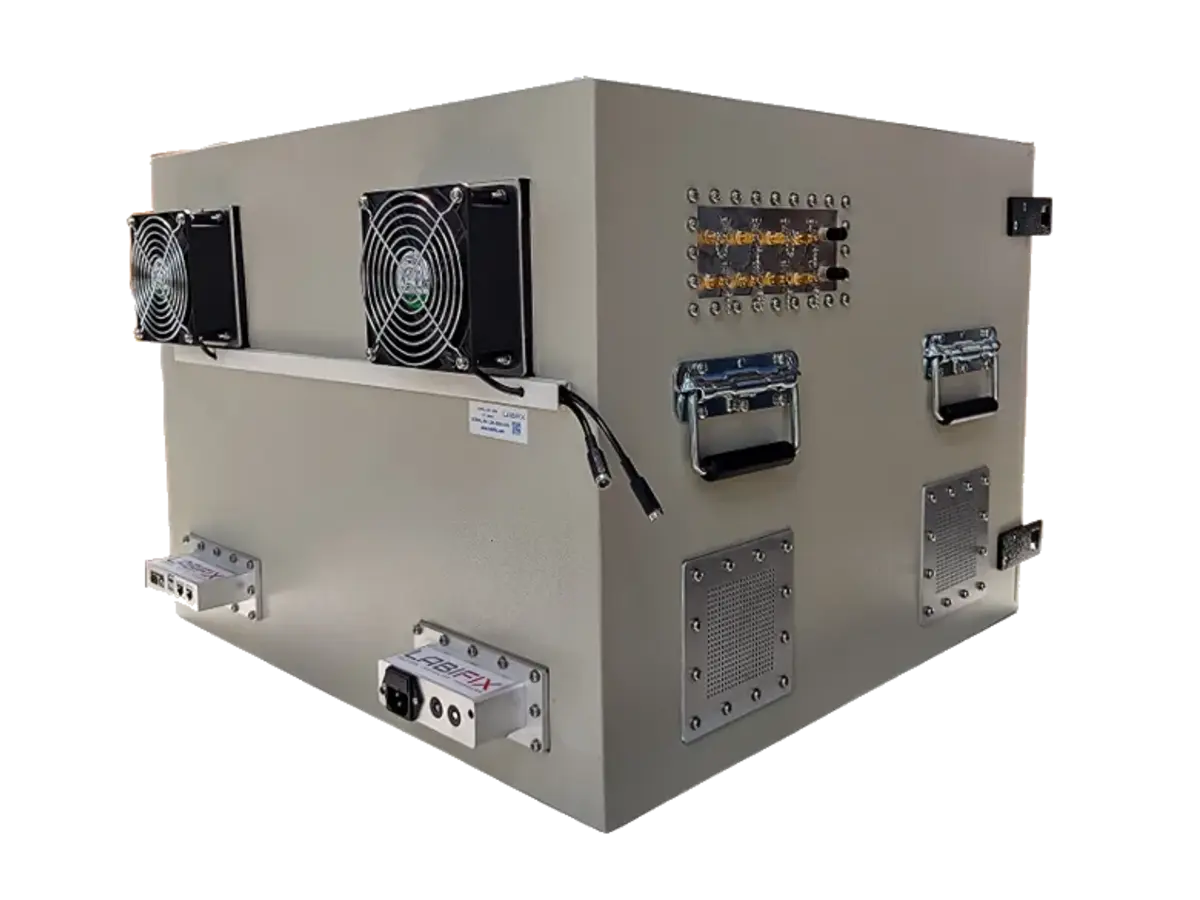 rear-right view of LBX5000 benchtop wireless shielded enclosure for 5g module certification