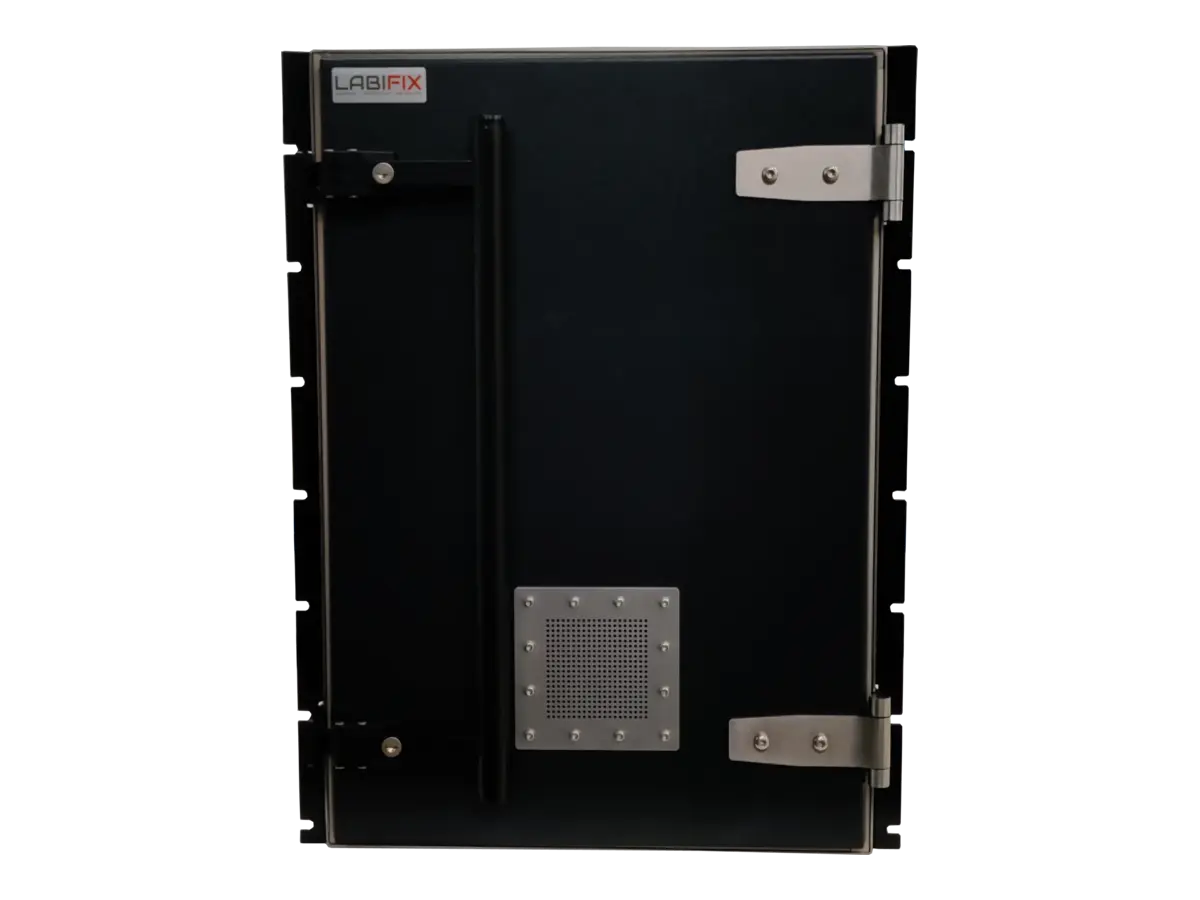 front view of LBX4020 rackmount rf enclosure system for synchronized device validation
