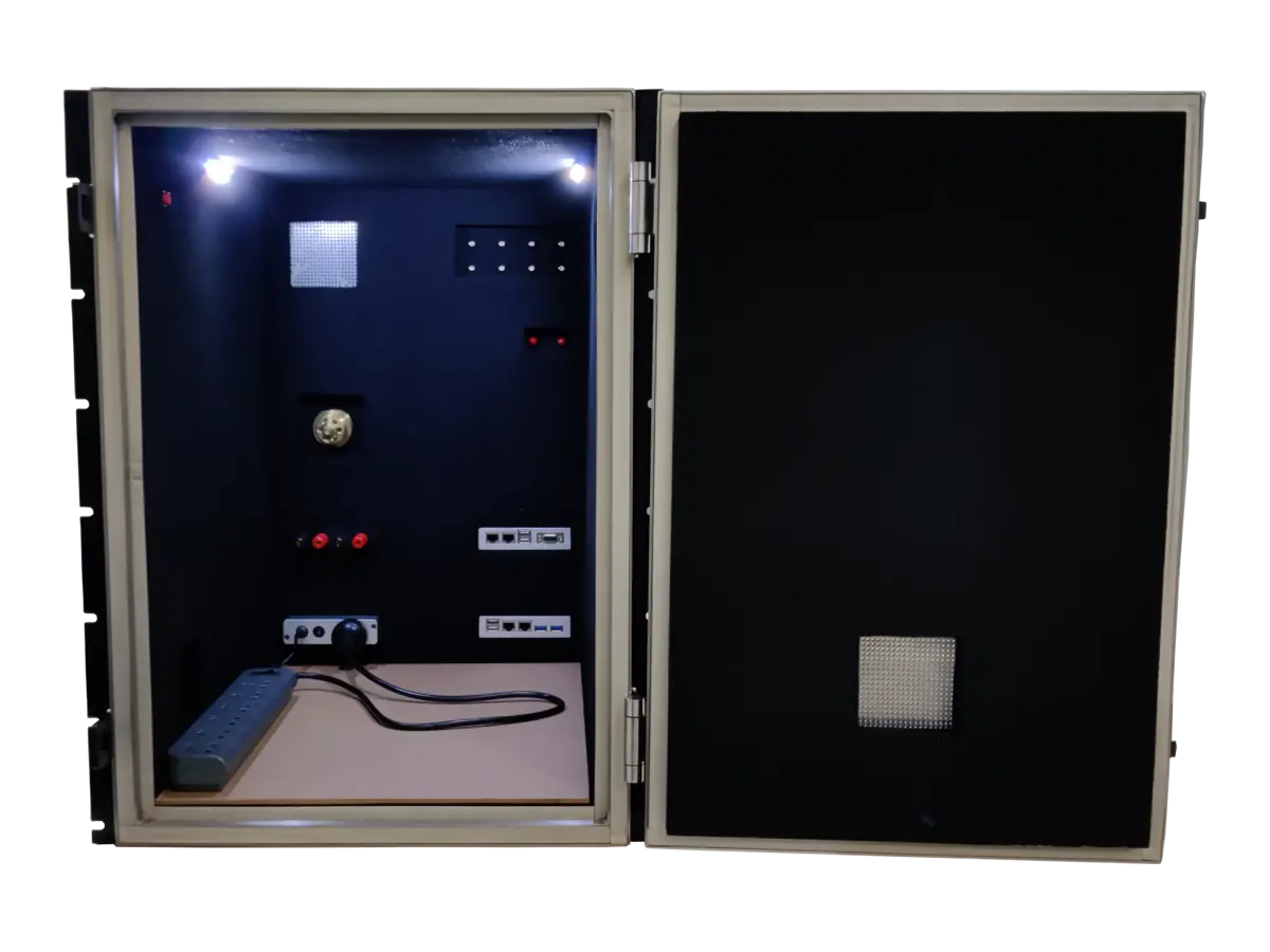 interior view of LBX4020 rf shielded enclosure with absorber layout for mimo and antenna testing