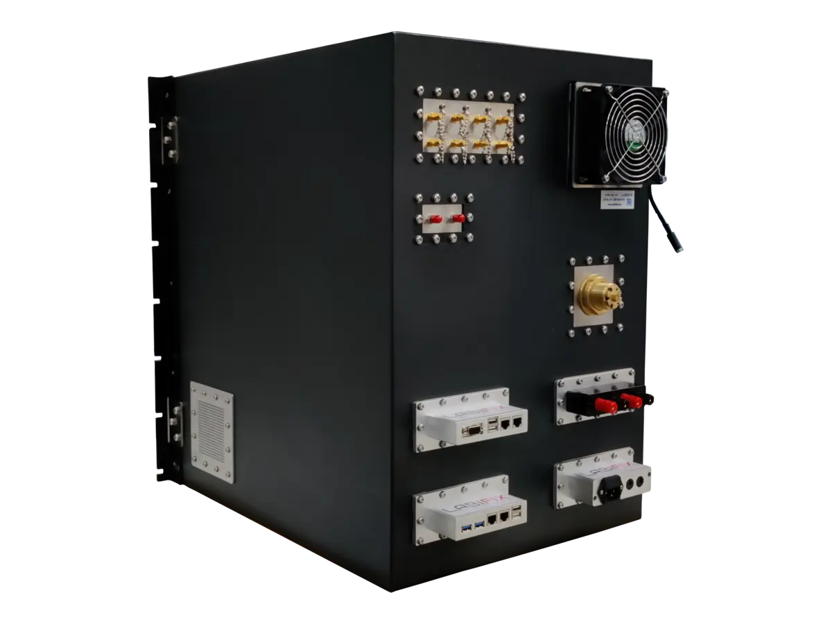 LBX4020 rf enclosure system rear-left view in secure device validation and cybersecurity lab