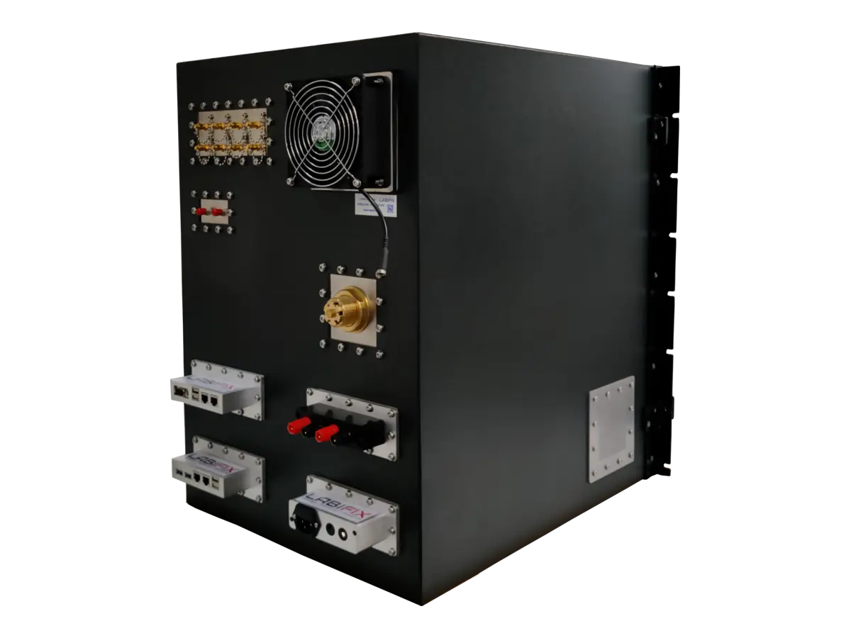 rear-right view of LBX4020 rackmount rf shielding system for high throughput validation