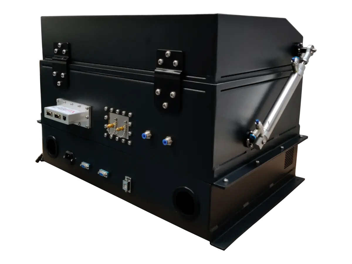 rear-right view of LBX3000 pneumatic RF shielded test enclosure for robotics and smart manufacturing systems