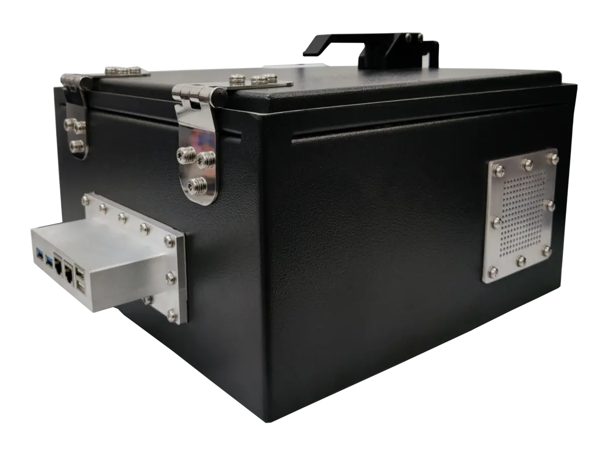 portable rf shielding box LBX600 rear-right perspective for lab and field testing