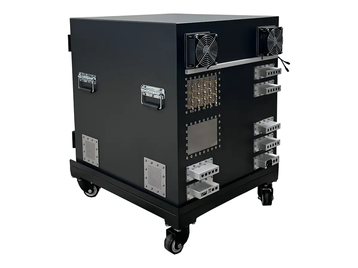 LBX6500 standalone RF chamber rear-left view for medical electronics compliance and validation