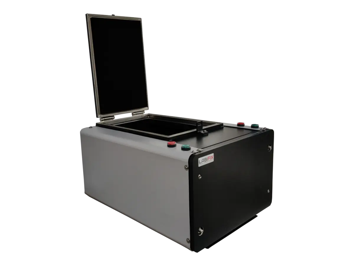 LBX3100 pneumatic RF test enclosure front-right view for renewable energy inverters and smart grid communication modules