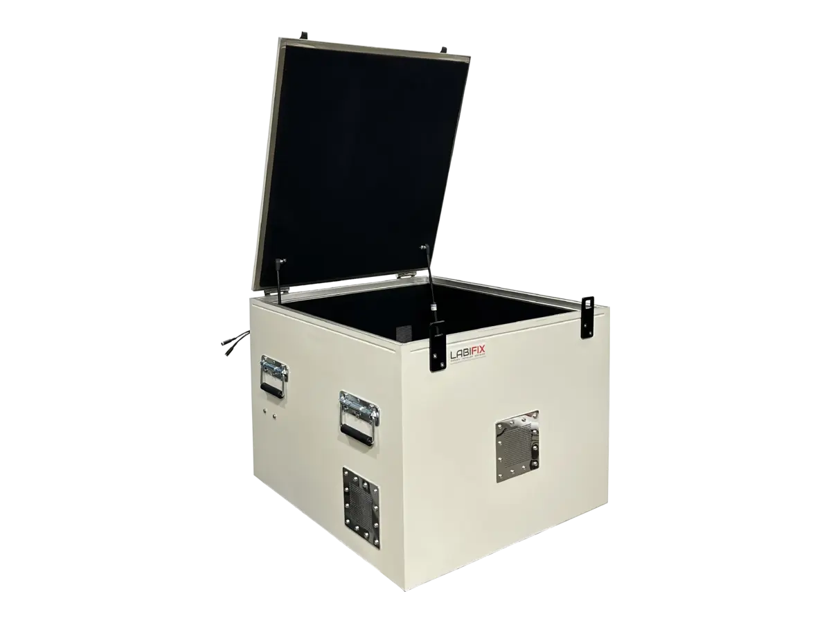 LBX3560 benchtop rf test enclosure front-right view for bluetooth and wifi testing