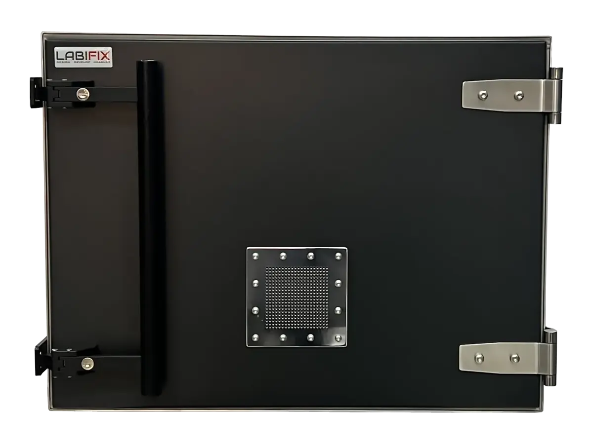 front view of LBX5020 benchtop shielded test enclosure for rf board diagnostics