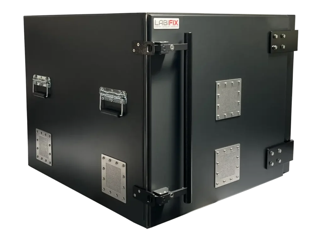LBX5800 benchtop rf test enclosure front-right view for autonomous sensor and wireless module testing