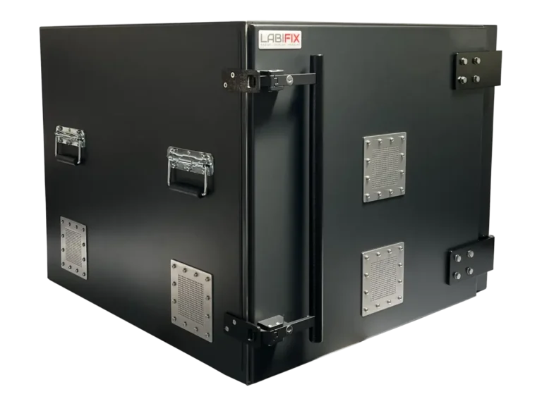 LBX5800 benchtop rf test enclosure front-right view for autonomous sensor and wireless module testing