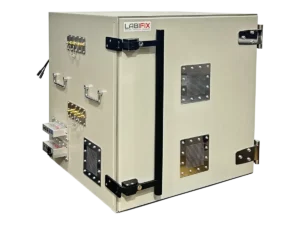 LBX6550 benchtop rf test enclosure front-right view for secure mobility electronics validation