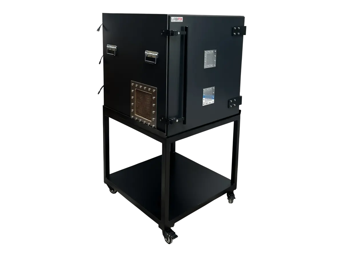 LBX7800 standalone shielded anechoic chamber front-right view for EV electronics and automotive radar validation