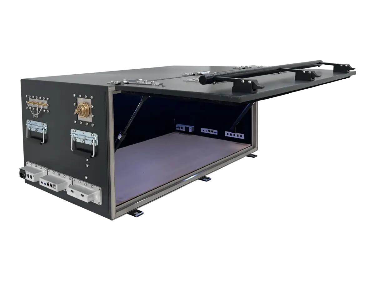 LBX3800 small rf shielded enclosure front-right view for bluetooth and wearable validation