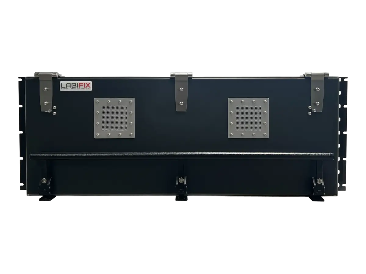 front view of LBX3800 benchtop mini rf test enclosure for ota and prototype testing