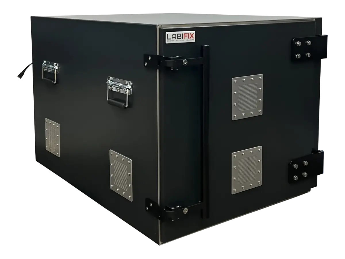 LBX5100 small rf shield enclosure front-right view for bluetooth sensor calibration