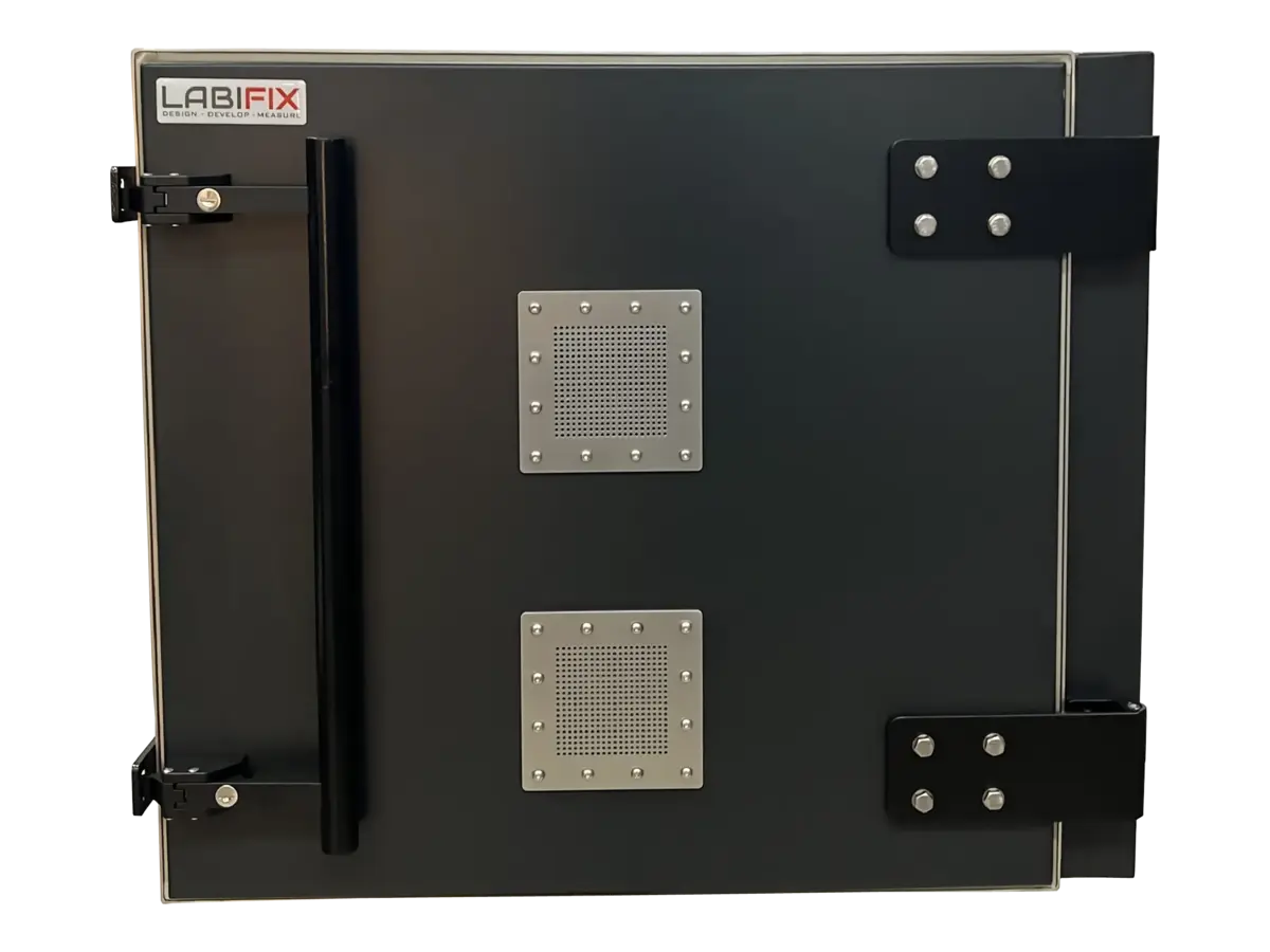 front view of LBX5100 mini rf test enclosure for ota and signal validation