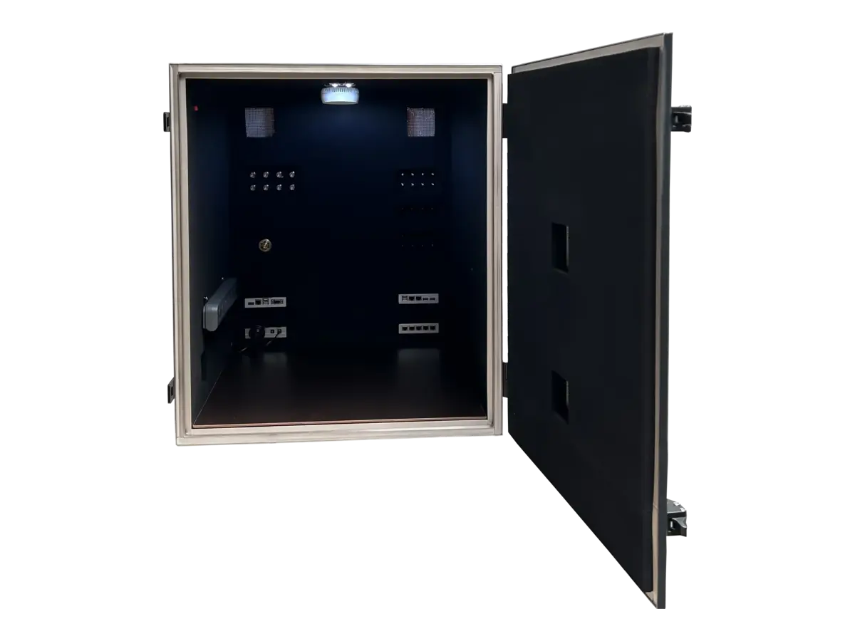 interior view of LBX6020 compact rf chamber for wireless diagnostics and antenna containment