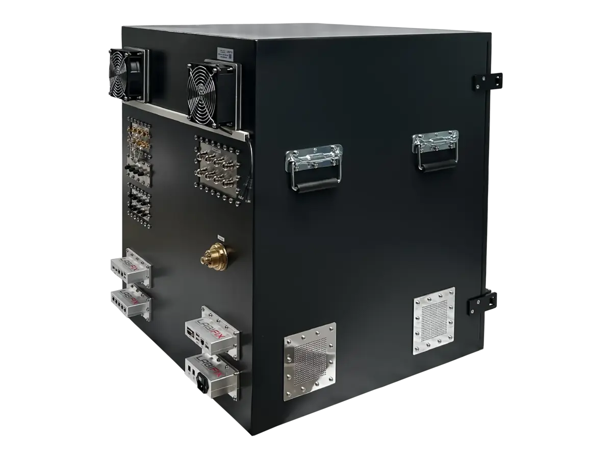 rear-right view of LBX6020 compact wireless shield box for secure handheld device testing
