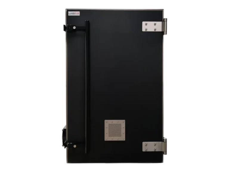 front view of LBX7000 mini RF test enclosure for handheld radio and GNSS validation