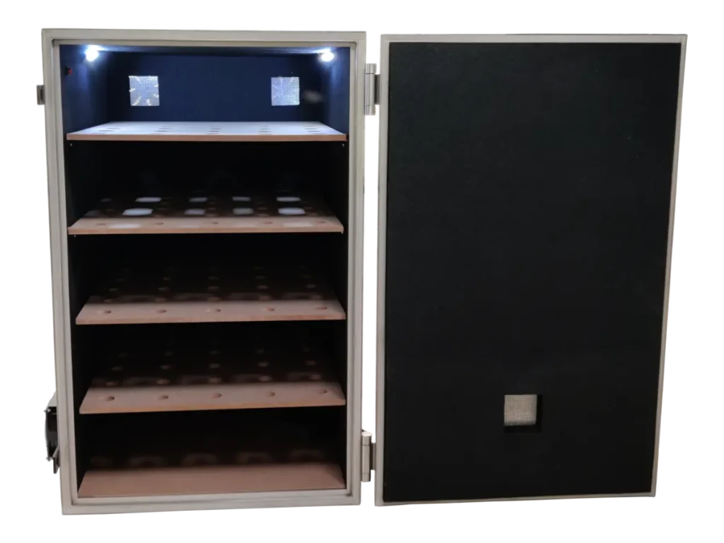 interior view of LBX7000 compact RF chamber for antenna diagnostics and secure device testing