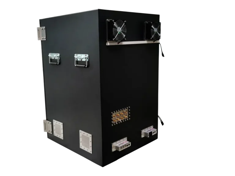 LBX7000 small benchtop RF enclosure rear-left view for remote sensor hardware development