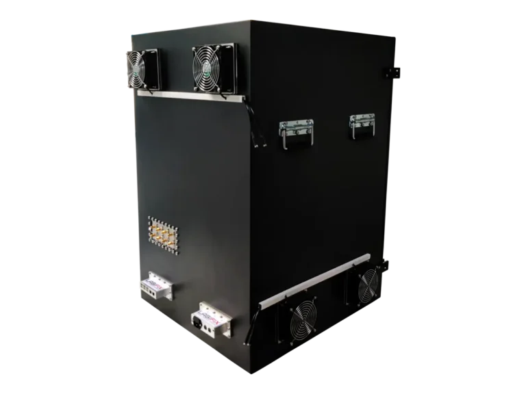 rear-right view of LBX7000 compact wireless shield box for secure tactical communications